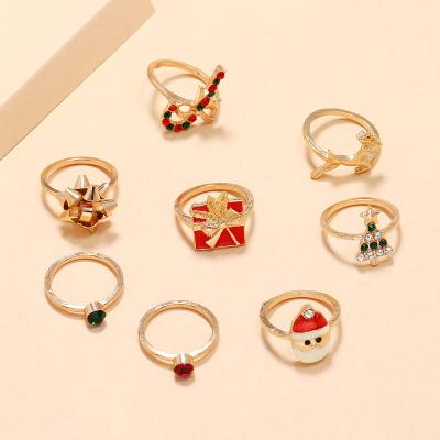 China Fashionable Style Wholesale Unisex Gold Rings Christmas Crystal Jewelry for sale