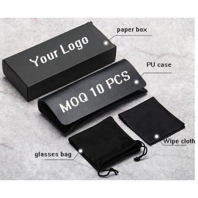 China Decoration logo custom private label display case sunglasses box leather case for sale