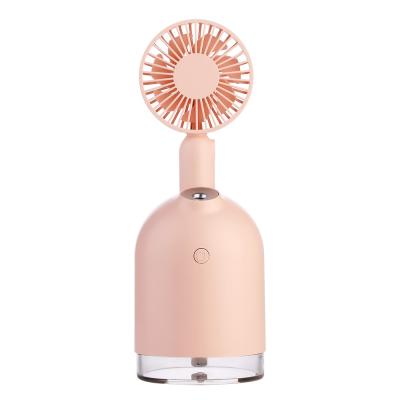 China Feel Comfortable Two-in-One Portable Mist Fan Mini Rechargeable Humidifier Household Desktop USB Water Fan for sale