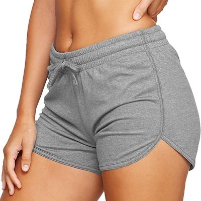 China Breathable Wholesale Solid Color Women Workout Pants Yoga Shorts Elastic Sports Shorts for sale