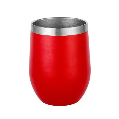 China Barber Shop 18/8 Custom Logo Colors Wine Glasses 12oz Food Grade Stainless Steel Insulated Reusable Wine Tumbler Egg Cup With Bpa Free Lid for sale