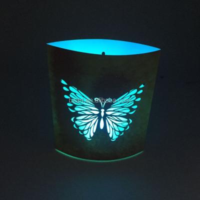 China Europe Butterfly Paper Lantern Decoration Butterfly Design Home Laser Paper Led Light for sale