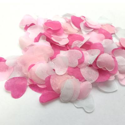 China Festival Heart Tissue Paper Paper Confetti for Party Pink White for sale