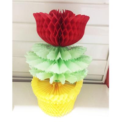 China Holiday decoration & New Gift Style Paper Honeycomb Rose Flower Honeycomb Ball / Tissue Paper for sale