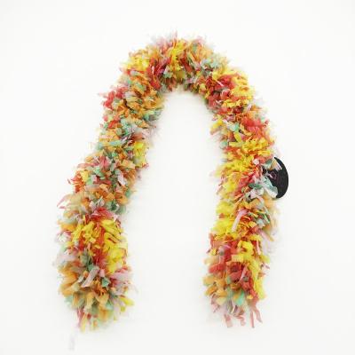 China Hawaiian party flower leu flower garland party decoration fabric colorful flower leu for sale