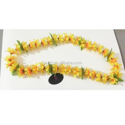 China Yellow Hawaiian Polyester Flower Leis for sale