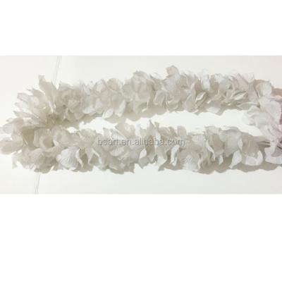 China White Hawaiian Polyester Flower Leis for sale