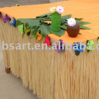 China Hawaiian Decorative Raffia Luau Table Skirt for sale