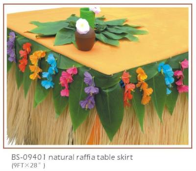 China Polyester Nature Raffia Table Skirt for Hawaii for sale