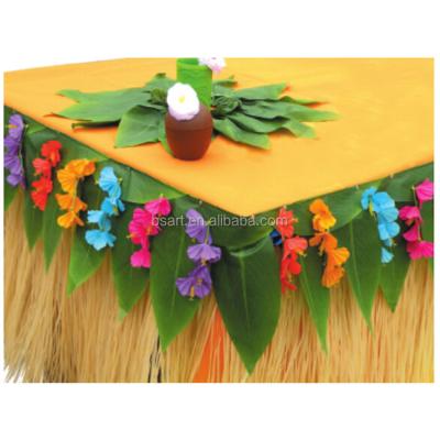 China Hawaiian Green Decorative Raffia Table Skirt for sale