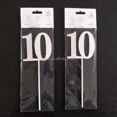 China Bamboo Birthday Numbers Cake Plastic Decorations Cocktail Picks-TEN YEARS for sale