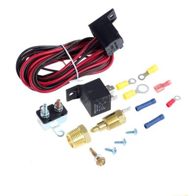 China Automotive 175~185 Degree Motor Fan Thermostat Temp Switch Sensor 4pins Relay Kit for sale