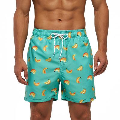 China Custom Logo Men Swimsuits Quick Dry Anti-Wrinkle Beach Panel Short Shorts Hem Pockets Summer Basic Men Shorts Cropped Fit Shorts Swim Trunks for sale