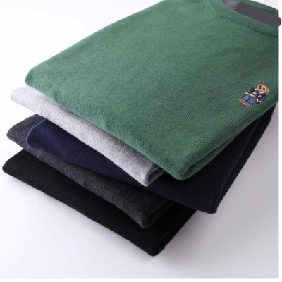 China Wholesale Custom Anti-pilling T-shirts With Logo Plain Blank Colorful Men's Embroidery T-shirt Embroidery Bear Sweaters for sale