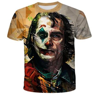 China Clown T-shirt Men's T-shirt Clothes100% Polyester Anti-Shrink Terror Ghost Cool 3D T-shirt Anime Men's T-shirt Male Fashion for sale