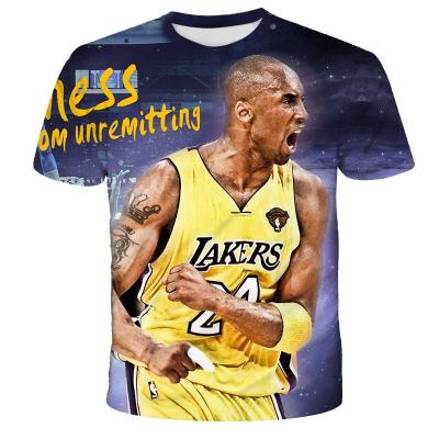 China 3d Anti-Shrink Printing Bryant Round Neck Fashion Basketball Short Sleeve Memorial Men's T-Shirt for sale