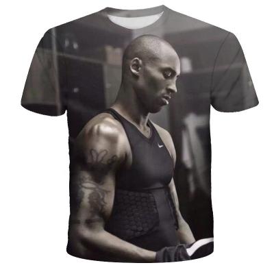 China 3d Print Shirt Bryant Jersey Anti Shrink T-shirt Customized Shirt Dry Fit Super Basketball Star T-shirt for sale