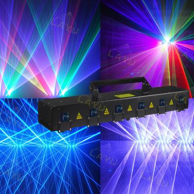 China 2021 new LAYU item party ktv DJ ILDA DMX stage DJ dancing wholesale 6 beam bar laser 6w 12W 18W RGB head animation laser light 1000*206*135mm for sale