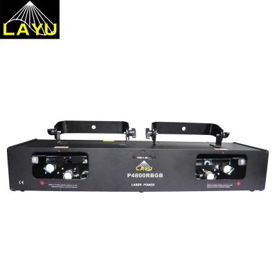 China Theme Park Double Head 2 Lens Eyes P4800RBGB Powerful Fat Beam Professional Good Laser Light Effect Lights For Club for sale