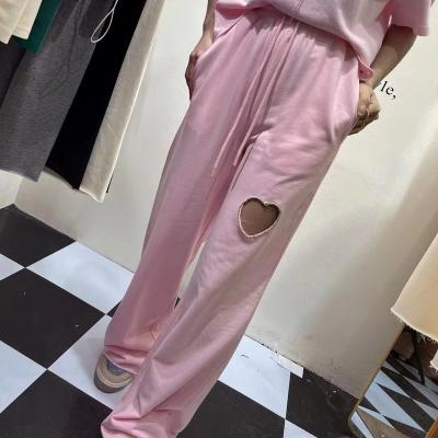 China Anti-pilling women's pants women's casual summer pink Korean wide leg pants more shishang new loose ankle-length pants women's casual pants for sale