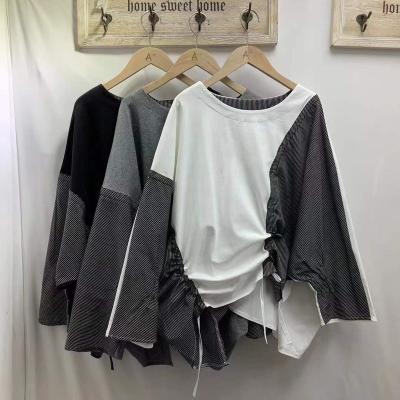 China 2022 AJIA2 Draw Custom String Hoodie Breathable Oversized Women Long Sleeve Bat Wing Arm Hoodie for sale