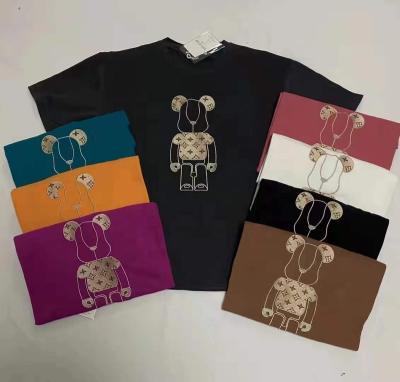 China Wholesale Lanlan Hip Hop Woman T-shirts Women Bear Pattern 100% Cotton Plain Dyed Print Custom 100%cotton Custom T-shirts OEM Service for sale