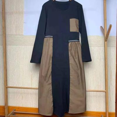 China Mingxin Hot Women's Breathable Dresses Selling Color Blocking Factory Direct Selling Solid Color Hot Loose Casual Dress for sale