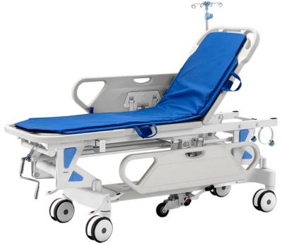 China Hydraulic emergency chambers hi quality comfortable and ce steel plastic patient clinics multifunctional metal transfer stretcher 1 YEAR for sale