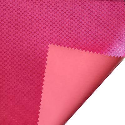 China Tear-resistant 100% Polyester Textile Red PVC Coated Football Plaid Oxford Fabric for sale