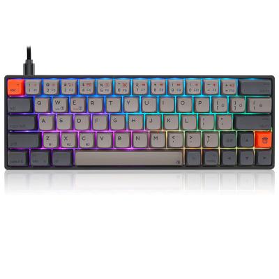 China GK64 60% Gateron Optical Switch Mechanical OEM RGB Hot-swappable Keyboard for sale