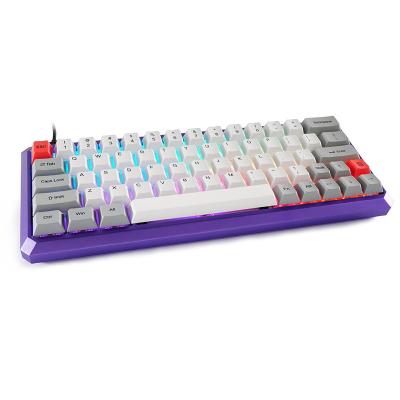 China Hot Selling ABS RGB Plastic Gaming Wired Keyboard GK 64S Cherry Switch Mechanical Keyboards for sale