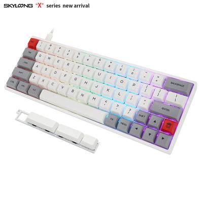 China GK64XS Wireless USB or RGB Dual Mode Mechanical Gaming Keyboard Kit or Full Keyboard for sale