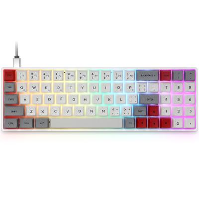 China SK71 71Keys Mini Gray /white RGB Wireless Gaming Mechanical Keyboard for sale