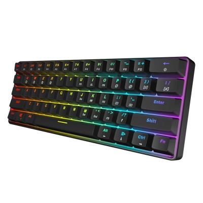 China Hot Selling Gaming Games 61 Keys RGB 60% Wired Mechanical Gaming Keyboard for sale