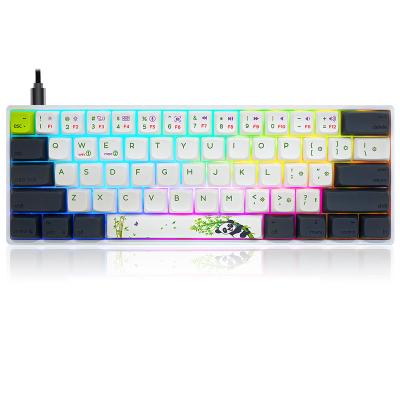 China Gateron optical mechanical blue red-brown sliver 60% black ribbon panda SKYLOONG AK61 yellow optical keyboard for sale