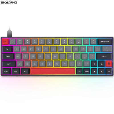 China SK64 Silicone Keycaps 60% Gateron Optical Switch RGB Hot-swappable Mechanical Keyboards for sale