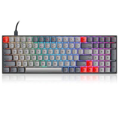 China ABS SKYLOONG V2-GK96 GSA Gateron Hot-swappable Plastic RGB Dark Gray Red Sublimation Switches Mechanical Gaming Keyboards for sale