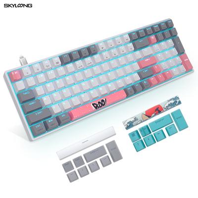 China Victory-lock Skyloong Keyboard Usb Wired 96 Key Lite Pad Mechanical Cable Desktop Sea of ​​Sun Red Theme for sale