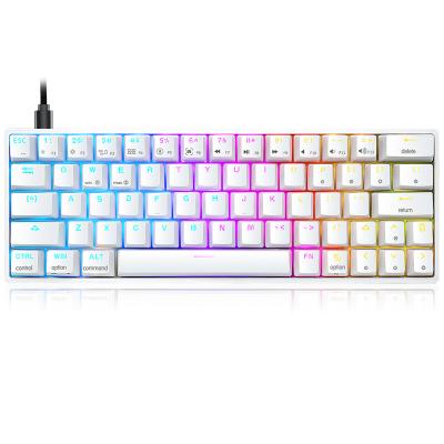 China Gaming GK64 Gateron Mechanical Switches Double Drawn Keycaps RGB 60% Gaming Mechanical Keyboard for sale