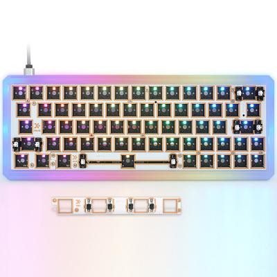 China Hot Swap GK64X Mechanical PC Case RGB Semi-Complete Custom Mechanical Keyboard Kit for sale