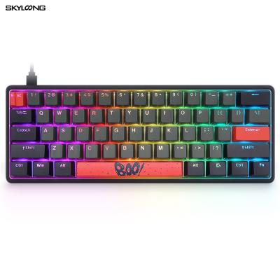 China New Arrival Skyloong GK 61 lite Multimedia Keypad Switches Custom Ergonomic Mechanical Keyboard RGB RGB for sale