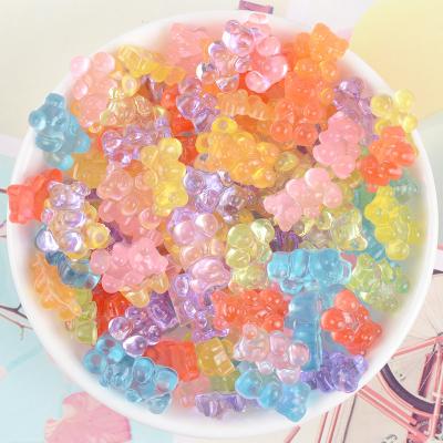 China Nail Art Decoration Kawaii Candy Bear Heart Nail Art Charms Cute Bear Resin 3D Nail Decor Cartoon Dog/Rabbit Japanese Anime Nail Design Accessories for sale