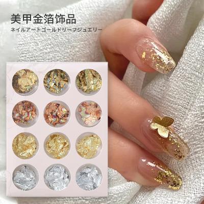 China Nail Charms Accesorios Silver Irregular Gel Silver Irregular Manicure Gel Nail Sticker Glitter Design Jewelry Nail Art Gold Foil Polish Decoration for sale