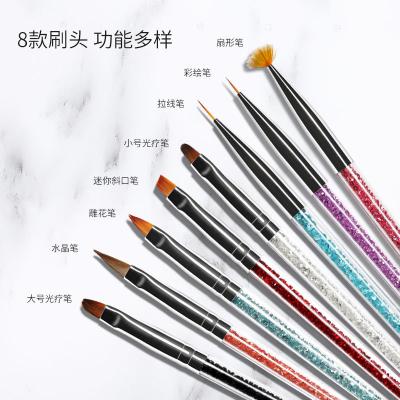 China Strip Line Painting Brush Pen Brush Nail Art Lines Painting Pen Brush Striper Daisy Acrylic Fan Black Gradient Shading UV Gel Polish Flower Tips for sale