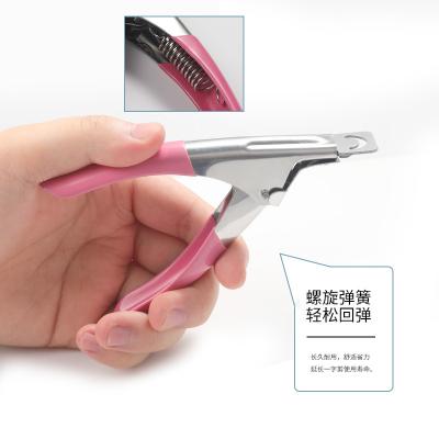 China Nail Art Clipper Cutter UV Gel Nail Tips Edger Cutter False Nail Manicure Tool Stainless Steel Art Nail Clipper Professional Nail Cutter U One Word Clippers for sale