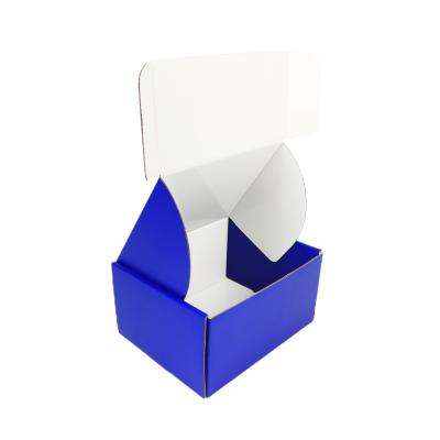 China Free Sample Custom Blue Color Export Recyclable Corrugated Mailer Boxes For Shoes Packaging for sale