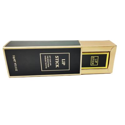 China High Quality Recyclable Black And Gold Paper Cardboard Border Skin Care Make Up Lip Gloss Lipstick Box Cosmetic Packaging for sale