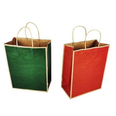 China China Logo Supplier Recyclable Super Green Red Custom Gift Kraft Paper Bag For Candy Packaging for sale