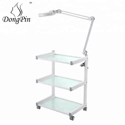 China Modern Beauty Salon Trolley Furniture Hairdressing Trolley Pedicure Trolley Trolley Trolley with Lamp Hole for sale