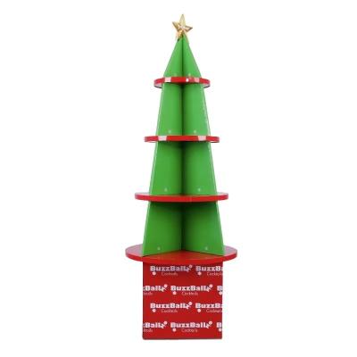 China kartonnen boek kartonnen vloer display stand kartonnen verzender display kerstboom kartonnen display Te koop